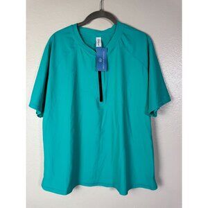 NEW Halcurt Men's UPF 50+ Aqua Short Sleeve Swim rash GuardTop  Plus Size 1X